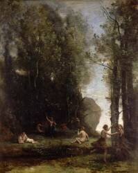 Idylle, dit aussi Fête antique ou Cache-cache (Jean-Baptiste Camille Corot) - Muzeo.com