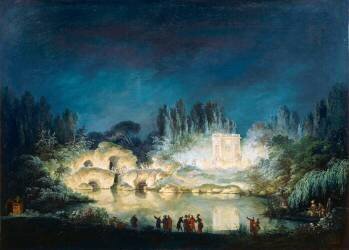 Illumination du pavillon du Belvédère et du Rocher (Claude-Louis Châtelet) - Muzeo.com
