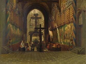 Intérieur de l'église de Saint Gereon à Cologne (Adrien Dauzats) - Muzeo.com