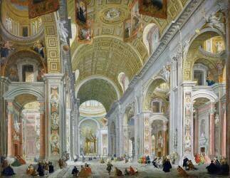 Interior of St. Peter's, Rome (Giovanni Paolo Pannini) - Muzeo.com