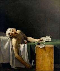Jean Paul Marat assassiné dans sa baignoire, le 13 juillet 1793 (Jérôme-Martin Langlois) - Muzeo.com