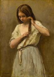 Jeune fille à sa toilette (Jean-Baptiste Camille Corot) - Muzeo.com