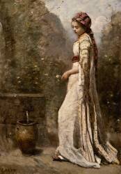 Jeune fille grecque à la fontaine (Jean-Baptiste Camille Corot) - Muzeo.com