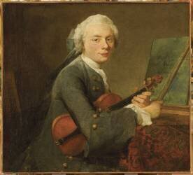 Jeune homme au violon. Charles Théodose Godefroy (Jean Siméon Chardin) - Muzeo.com