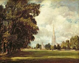 La cathédrale de Salisbury depuis Lower Marsh Close (John Constable) - Muzeo.com