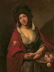 La fille aux fleurs (Johan Zoffany) - Muzeo.com