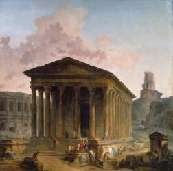 La Maison Carrée, les arènes et la Tour Magne à Nîmes (Hubert Robert) - Muzeo.com