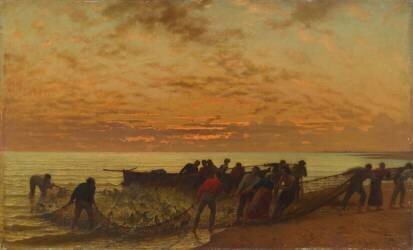 La Pêche au filet ou la pêche des daurades (Léon Belly) - Muzeo.com