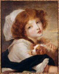 La petite fille au chien (Jean-Baptiste Greuze) - Muzeo.com