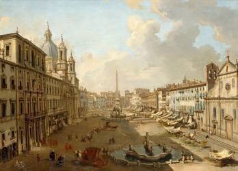 La Place Navone à Rome (Giovanni Paolo Pannini) - Muzeo.com
