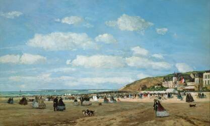 La plage de Trouville (Eugène Boudin) - Muzeo.com