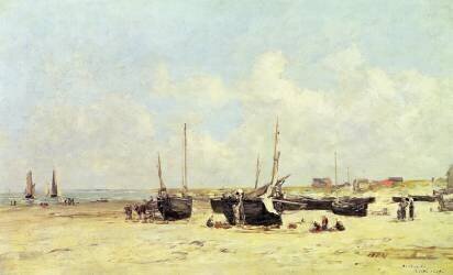 La plage à marée basse (Eugène Boudin) - Muzeo.com