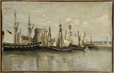 La Rochelle - Entrée du port d'échouage (Jean-Baptiste Camille Corot) - Muzeo.com