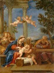 La sainte Famille (L'Albane) - Muzeo.com