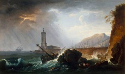 La Tempête sur le phare (Horace Vernet) - Muzeo.com