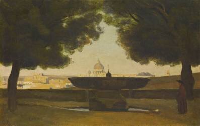 La vasque de l'Académie de France à Rome (Jean-Baptiste Camille Corot) - Muzeo.com