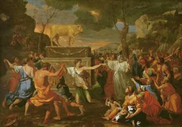 L'adoration du veau d'or (Nicolas Poussin) - Muzeo.com