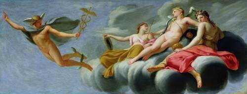 L'Amour ordonne à Mercure d'annoncer son pouvoir à l'univers (Eustache Le Sueur) - Muzeo.com