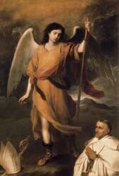 L'Archange Raphaël avec l'évêque Domonte (Bartolomé Esteban Murillo) - Muzeo.com