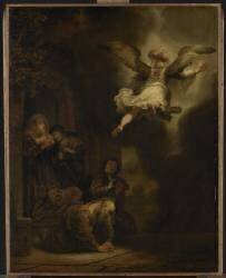 L'Archange Raphaël quittant la Famille de Tobie (Rembrandt) - Muzeo.com