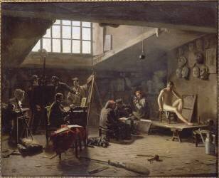 L'atelier de dessin à l'Ecole des Beaux-Arts (Antoine Jean Bail) - Muzeo.com