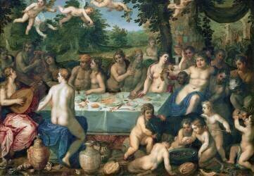 Le banquet des dieux (Hendrik van Balen) - Muzeo.com
