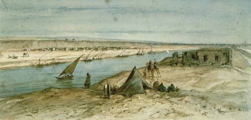 Le canal de Suez (Edouard Riou) - Muzeo.com