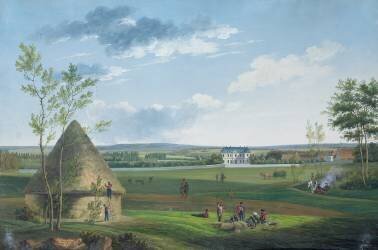 Le château d'Etry et le parc occupé par les cosaques en 1814 (J. Randon) - Muzeo.com
