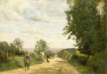 Le chemin de Sèvres. Vue sur Paris (Jean-Baptiste Camille Corot) - Muzeo.com