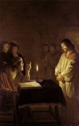 Le Christ devant le Grand Prêtre (Gerrit van Honthorst) - Muzeo.com
