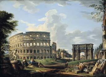 Le Colisée et l'arc de Constantin (Giovanni Paolo Pannini) - Muzeo.com