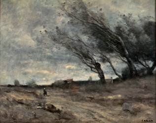 Le Coup de vent (Jean-Baptiste Camille Corot) - Muzeo.com