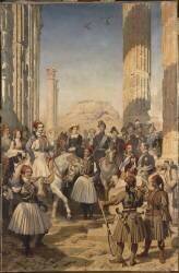 Le duc de Montpensier et sa suite visitant les ruines d'Athènes (Dominique-Louis Papety) - Muzeo.com