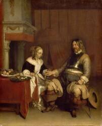 Le Galant militaire (Gérard ter Borch) - Muzeo.com
