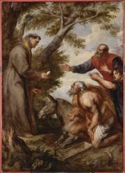 Le miracle de la mule (ou Miracle de saint Antoine de Padoue à Toulouse) (Antoine van Dyck) - Muzeo.com