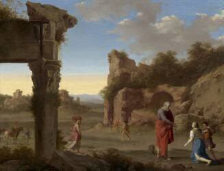 Le prophète Élie et la veuve de Zarephath (Cornelis van Poelenburgh) - Muzeo.com