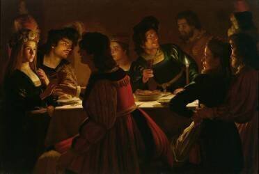 Le Repas de fiançailles (Gerrit van Honthorst) - Muzeo.com