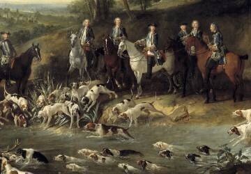 Le roi Louis XV chassant le cerf dans la forêt de Saint Germain en 1730 (détail) (Jean-Baptiste Oudry) - Muzeo.com