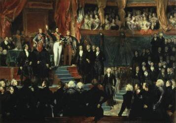 Le roi Louis-Philippe Ier prête serment de maintenir la Charte de 1830, le 9 août 1830 (esquisse) (Eugène Devéria) - Muzeo.com