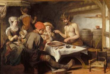Le Satyre et les paysans (Barent Fabritius) - Muzeo.com
