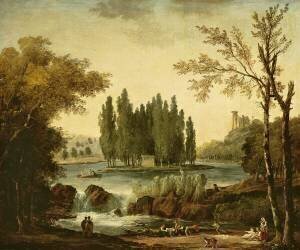Le tombeau de Jean-Jacques Rousseau à Ermenonville (Hubert Robert) - Muzeo.com