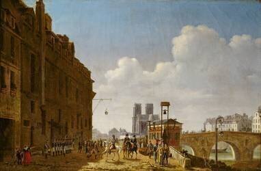 L'Empereur Napoléon visitant le marché de l'eau-de-vie du Quai Bercy le 8 février 1811 (Etienne Bouhot) - Muzeo.com