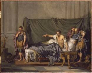 L'empereur Sévère reproche à Caracalla, son fils, d'avoir voulu l'assassiner (Jean-Baptiste Greuze) - Muzeo.com