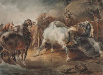 Les chevaux de combat (Théodore Géricault) - Muzeo.com