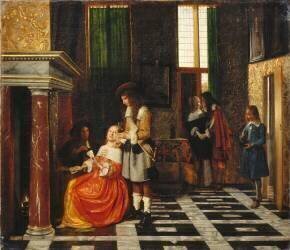 Les Joueurs de cartes (Pieter de Hooch) - Muzeo.com
