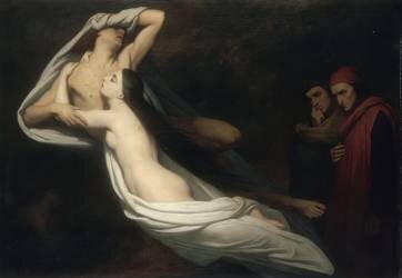 Les Ombres de Francesca da Rimini et de Paolo Malatesta apparaissent à Dante et à Virgile (Ary Scheffer) - Muzeo.com