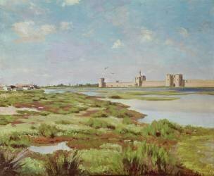Les remparts d'Aigues-Mortes (Frédéric Bazille) - Muzeo.com