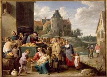 Les Sept oeuvres de miséricorde (David Teniers the Younger) - Muzeo.com