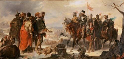 Levée du siège de Metz, janvier 1553, François de Lorraine, duc de Guise mène l'opération (Eugène Devéria) - Muzeo.com