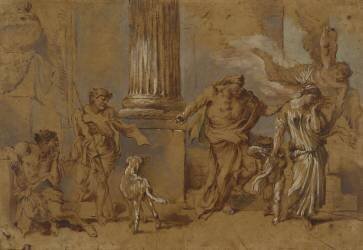 L'expulsion de Hagar (Giovanni Benedetto Castiglione) - Muzeo.com